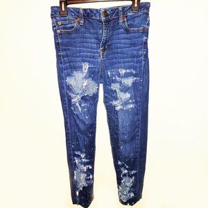 american eagle high waist distressed denim jeans